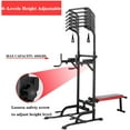 thumbnail image 3 of Pirecart Power Tower with Bench Height Adjustable Pull Up Bar Stand Dip Station with Folding Weight Bench and 4 Ropes, 400lbs, 3 of 8