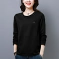 thumbnail image 2 of Bixock Women Fall and Winter Blouse,Women Casual Tops,Bixock Women Fall and Winter Blouse Women Casual Tops Solid Color Plus Size Long Sleeve Basic Tee Shirt, 2 of 3
