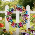 thumbnail image 4 of Butterfly Flower Wreath 15.7 Inch Artificial Spring Easter Door Wall Decoration for Hotel Restaurant Shop Window Home Decor Reusable 1 Piece, 4 of 6