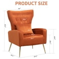 thumbnail image 6 of Tufted Upholstered Velvet Armchair for Living room, Bedroom, Orange, 6 of 6