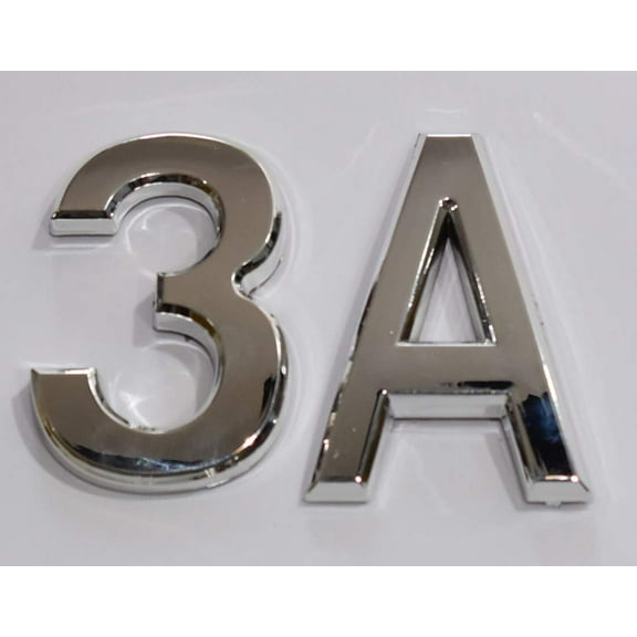 Apartment Number 3A Sign/Mailbox Number Sign, Door Number Sign. Letter C (Silver,3D, Size 2.75 x 1.75, Comes with Double Sided Tape)- The Maple line