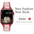 thumbnail image 6 of ANTHOUSE for Apple Watch Band 38mm 40mm 41mm Series 8 Series 7 6 5 4 3 2 1 SE Ultra, Bling Replacement Bracelet iWatch Band, Diamond Rhinestone Stainless Steel Metal Wristband Strap, 6 of 16
