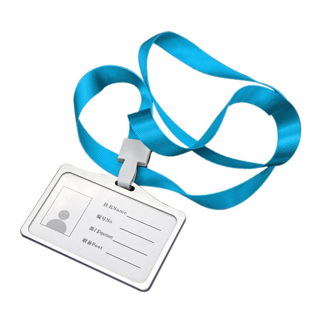 Labymos Horizontal Transverse Aluminum Alloy ID Name Card Case Business Work Card Badge Holder with