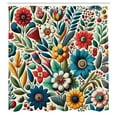 thumbnail image 4 of Ambesonne Colorful Shower Curtain, Leafy Spring Floral Garden, 69"Wx75"L, Pale Green Sea Blue Red, 4 of 4