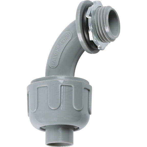 Halex Liquidtight 90 Degree Connector 27691 - PVC - 0.5 In