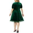 thumbnail image 3 of Agnes Orinda Robe Ligne A en Velours avec Dentelle pour Femmes Grande Taille Babydoll d'Halloween Fête 1X Vert, 3 of 6