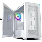 VETROO AL800 Full Tower E-ATX PC Computer Case w/Door Opening Design Tempered Glass-White