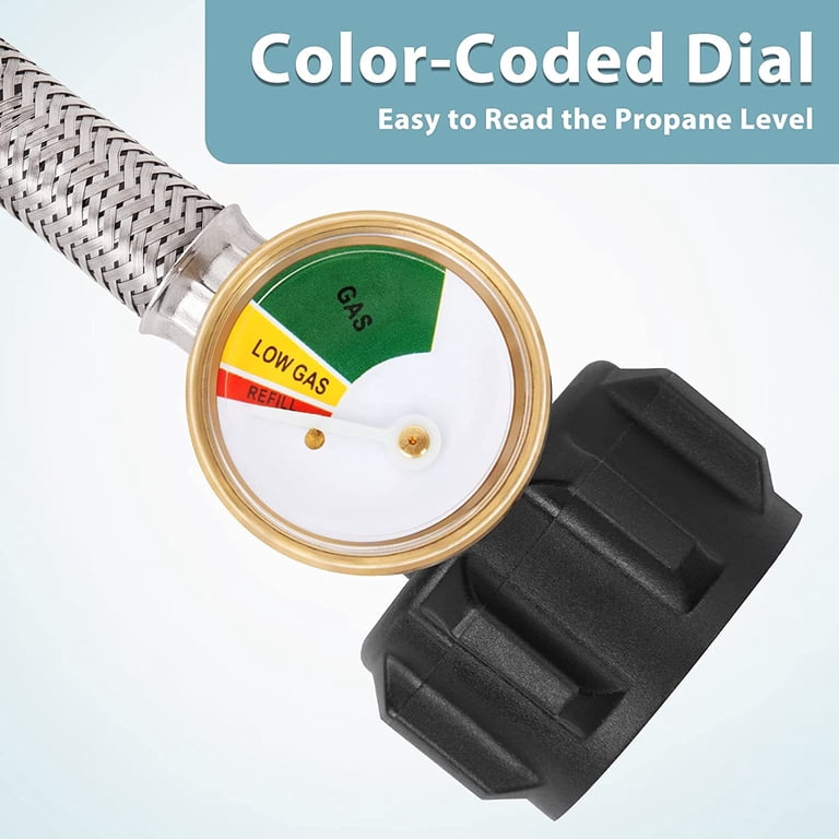 5ft Propane Adapter Hose with Gauge, Converts 1lb Appliances to 20lb Propane  Tanks with POL for Coleman Stove, Mr. Heater Buddy Heater, Propane Torch,  Gas Grill, Camping Stove and More - Walmart.com