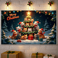 thumbnail image 6 of Themed Christmas Banner Santa Hat Design Xmas Party Display Christmas Tree Element Star Decor Holiday Backdrop for Christmas Party Xmas Celebration Holiday Decoration, 6 of 9