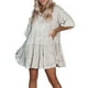 thumbnail image 1 of ALSLIAO Vestido de lentejuelas para mujer, manga corta, brillante, túnica, vestido de fiesta, ropa de club, plateado, XL, 1 of 8