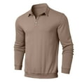 thumbnail image 4 of Mens Polo Shirts Casual Long Sleeved Solid Color Button Collared Tops Thin Loose Fit Breathable Mens Dress Shirts, 4 of 5