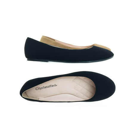Thesis by City Classified, Round Toe Ballerina Ballet Flats w Soft Foam (Best Ballerina Flats For Bunions)