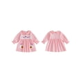 thumbnail image 2 of RUINIXCW Toddler Baby Girl Halloween Dress Outfit Little Baby Girls Fall Smocked Dress Clothes Funny Ghost Pumpkin Spider Embroidery  Doll Collar Long Sleeve Gingham Plaid Dress, 2 of 9