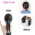 thumbnail image 3 of YooGuoGuo 1pc Hair Braid Extension Ponytail with Jean Rose Flower Duel-Braid Black Hair Extension with Elastic Band for Girls (Black), 3 of 6