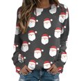 thumbnail image 1 of Gibobby Sudadera navideña Mujer Navidad manga larga cuello redondo moda casual invierno y otoño pulóver sudadera(Gris,G), 1 of 4