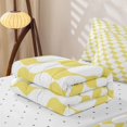 thumbnail image 5 of Erosebridal Lemon Wavy Line Zipper Full Size Comforter Sets with Fitted Sheet and 2 Pillowcases,Yellow Swirl Zipper Bedding Set For Boys,Reversible,4-Piece, 5 of 7