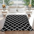 thumbnail image 5 of Black White Geometric Throw Blankets, Minimalist Morocco Pattern Soft Fleece Blanket Decorative for Home Sofa Couch Chair Living Bedroom, 40x50 inches,, 5 of 9