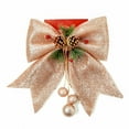 thumbnail image 2 of PENGXIANG Christmas Pendant Vivid Pattern 3D Effect Lightweight Large Red Sparkling Glitter  Bow for Home Use, 2 of 9