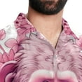 thumbnail image 5 of Pink Monkey Gorilla Men's Short Sleeve Button Down Beach Shirts, Casual Printed Summer Unisex Tops, 5 of 6