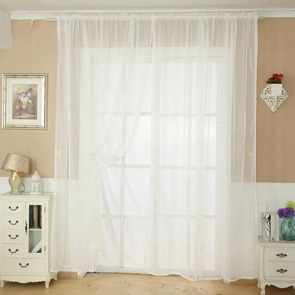 EGNMCR Curtains, Curtains for Bedroom Color Tulle Door Window Curtain Drape Panel Sheer Scarf Valance WH the Curtain