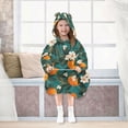 thumbnail image 7 of FORMRS Wearable Blanket Hoodie with Sleeves for Kids Cozy Flannel Sweatshirt, Orange Leaves, 7 of 7