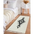 thumbnail image 3 of Abstract Ethnic Bathroom Runner Rug 2'x4'Washable Woven Area Rug, Vintage Black Bohemian Pattern Tassel Kitchen Rug,Throw Floor Mat Carpet Decorative for Living Room Bedroom, 3 of 7