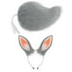 thumbnail image 5 of Conjunto de orejas y cola de conejo de peluche para niños y adultos. Cola de conejo corta con orejas de animal. Gris, 5 of 9
