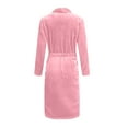 thumbnail image 5 of Women's Fleece Robe - Lightweight Solid Color Homewear, Pink, M, 5 of 5