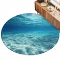 thumbnail image 2 of Small Round Rug 3Ft, Summer Ocean Non-Slip Washable Circle Rugs Carpet, Blue Underwater Natural Landscape Waves Indoor Outdoor Rug Floor Mats Throw Runner for Bedroom Living Room Bathroom, 2 of 8