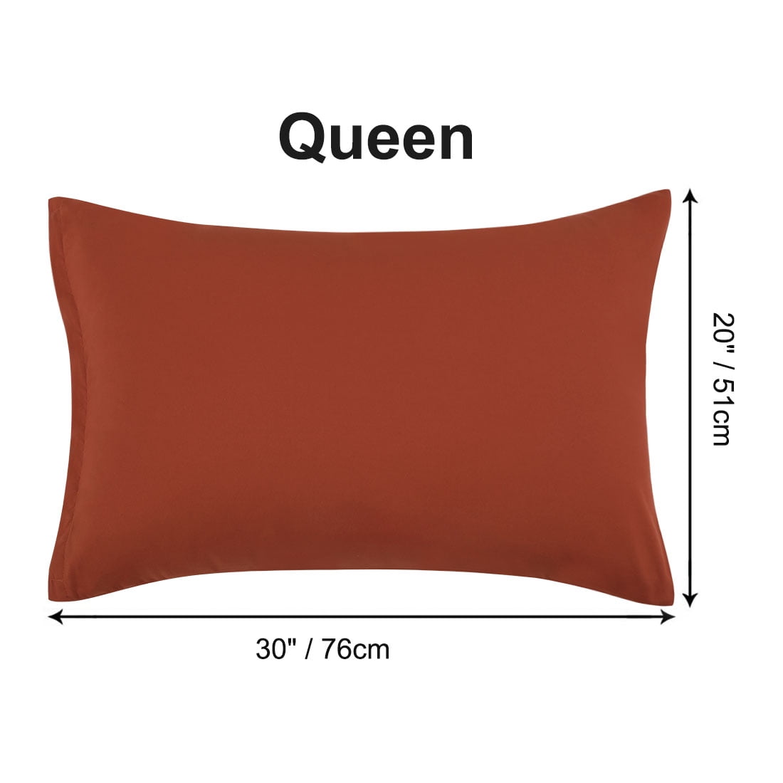 Unique Bargains 2-Piece Soft Microfiber Pillowcases, Queen, Orange