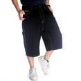 thumbnail image 5 of Ruiatoo Baggy Jeans Shorts for Men Denim Hip Hop Loose Fashion Skateboard Pants Black (025-1,Size 42), 5 of 5