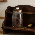 thumbnail image 4 of Glass Storage Jar with Airtight Wooden Lid, Clear Vintage Canister for Cookies, Candy, Coffee Beans, Dry Food, 22.5 x 11.5 cm, 1 Jar, 4 of 6