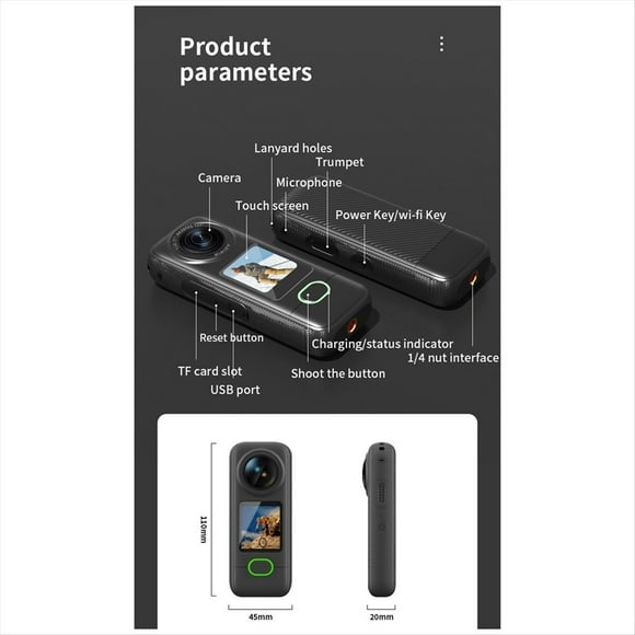 CáMara Deportiva InaláMbrica 4K HD WIFI Grabadora de ConduccióN de Motocicleta Casco Al Aire Libre Ciclismo FotografíA Grabadora de VíDeo