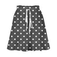 thumbnail image 5 of Gray Loose Fit for Women Spandex Mini Little Beach Lounge Hawaiian Pleated Tie Knot Polka Dot Tropical Skorts Women 2025 Soft Comfy Clothing XXL, 5 of 6