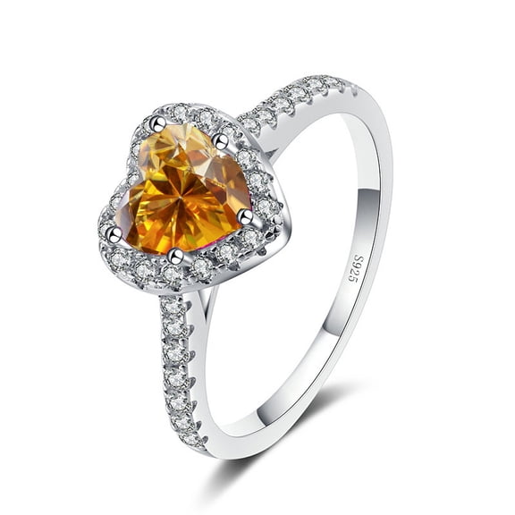 Love Heart Shape Moissanite Engagement Ring, Sterling Silver, 1 ct. t.w.