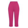 thumbnail image 5 of Huresd Capri Pants for Women, Summer Casual Pull On Womens Capris with Pockets, Women's Casual Pants & Capris, Ladies Capris Hot Pink XL, 5 of 7
