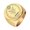 Gold Capricorn, variant on Zodiac Signet Ring for Men Women 22mm Round Top Stainless Steel Astrology Horoscope Vintage Engraved Constellation Tarot Jewelry Gift Sizes 7-15
