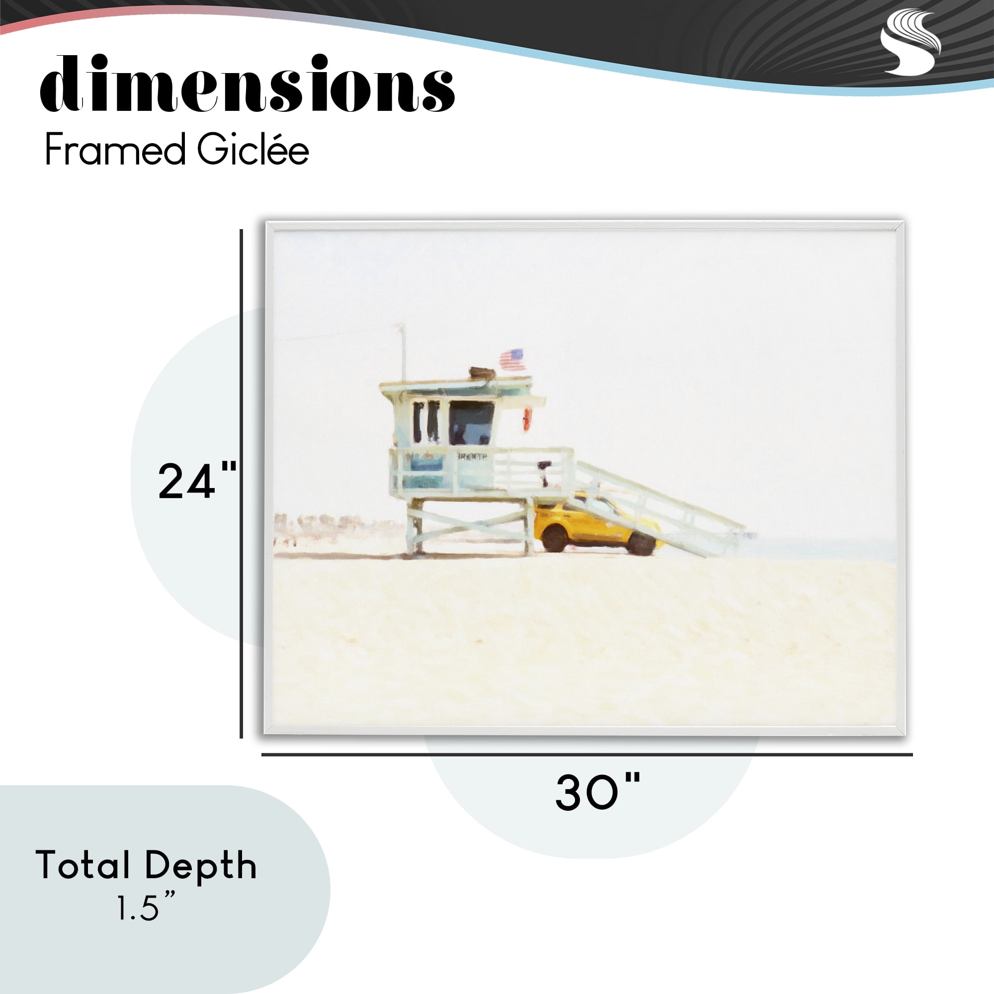 Stupell Industries Soft Light Lifeguard Station White Framed Giclee Art, design by Kim Curinga