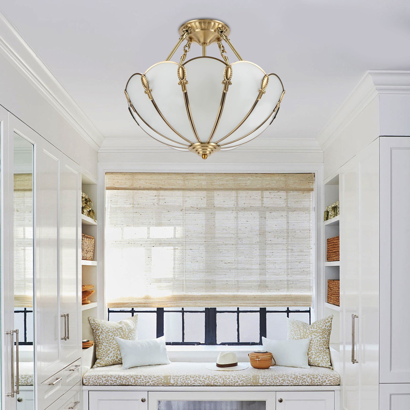 Ceiling Light, Glass Ceiling Light, Vintage Ceiling Light for Bedrooms, Living Rooms, Dining Rooms, Study Rooms (Not Included Bulb)