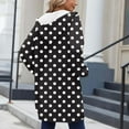 thumbnail image 5 of Craaazy Women's Casual Loose Solid Color Pocket Long Sleeved Double Zipper Gifts Hooded Drawstring Sweatshirt Top Polka Dots Casu al Zip Up, 5 of 6