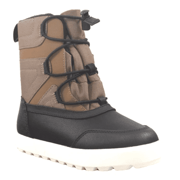 Boys' Black Brown Ivan Thermolite Zippered Winter Snow Boots Size 1