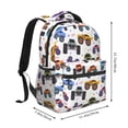 thumbnail image 2 of Gaeub Cartoon Monster Trucks1 Ergonomic Lightweight Laptop Backpack - Multiple Pockets for School, Work, Travel, Outdoor Activities -One Size, 2 of 5