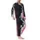 thumbnail image 2 of Balery Pink White Ocean Waves Pijama para Hombre de Dos Piezas con Manga Larga, Conjunto de Dormir y Descanso Suave con Bolsillos-Small, 2 of 7