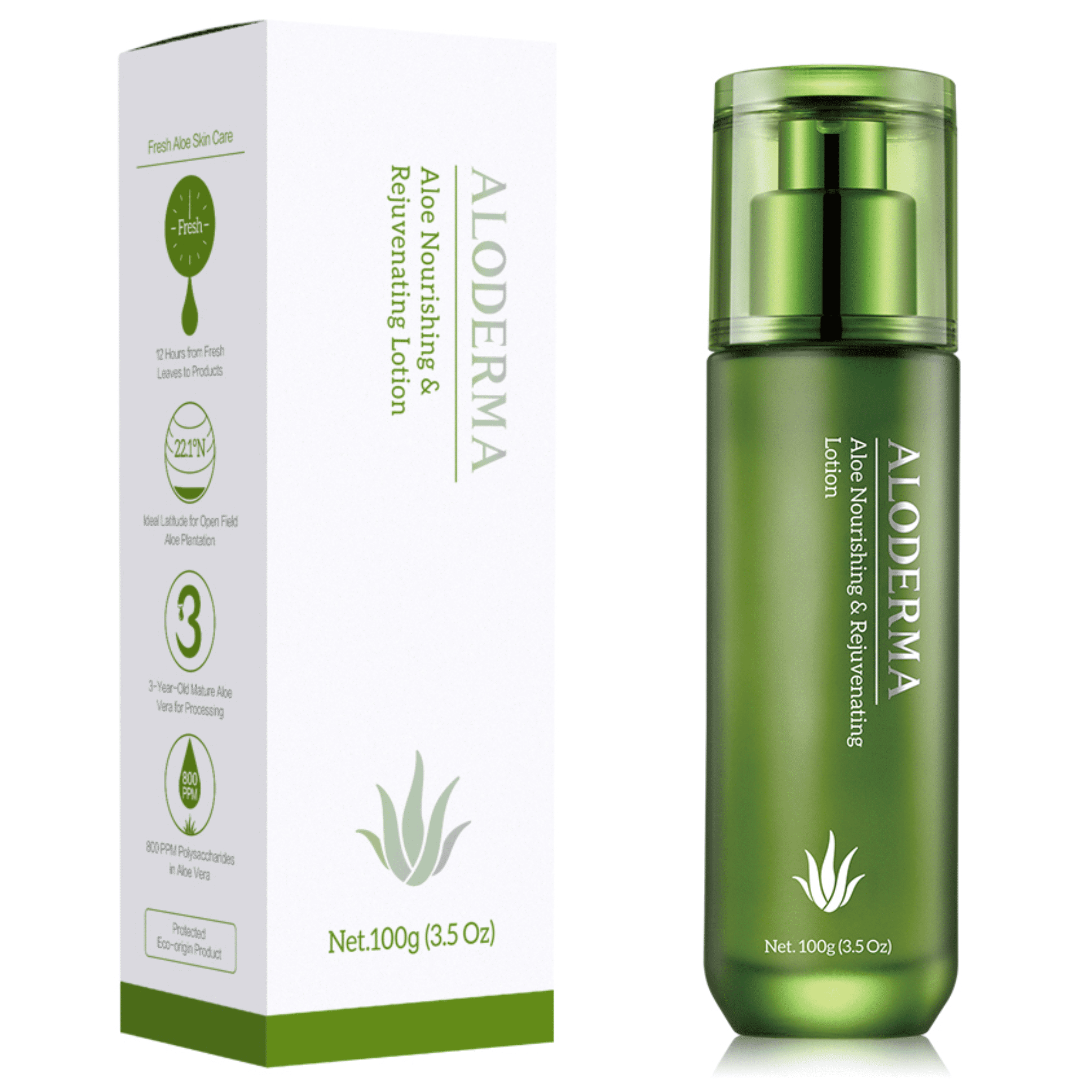 Aloderma Firming Moisturizer (Nourishing & Moisturizing) made with 76% Organic Aloe Vera within 12 Hours of Harvest, Naturally Reduce the Appearance of Fine Lines and Wrinkles 100g (3.5oz)
