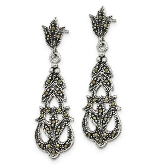 Boucles d'Oreilles en Argent Sterling Marcasite QE3408