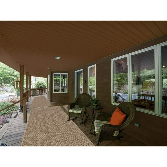 10' x 12' Indoor - Outdoor Area Rugs & Runners. Great for Porches, Patio's, Gazebo's, Sun Rooms and More! (Color: Ivory Forest)