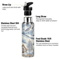 thumbnail image 3 of Yayeee 33oz Insulated Water Bottle Double Wall Stainless Steel with Flip Straw Lid, Blue Snowy Mountain, 3 of 7