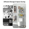 thumbnail image 3 of Riousery Over the Toilet Storage Rack, 3 Tier Bathroom Shelf with Hanging Rod, Freestanding Space Saver, White, 3 of 7
