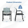thumbnail image 3 of Costway Conference Chairs Set of 2 Stackable Office Guest Mesh Chair Waiting Room Wheels, 3 of 8