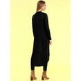 thumbnail image 3 of Made by Johnny Women's Casual Long Open Front Drape Lightweight Duster High Low Hem Maxi Long Sleeve Cardigan S BLACK, 3 of 6